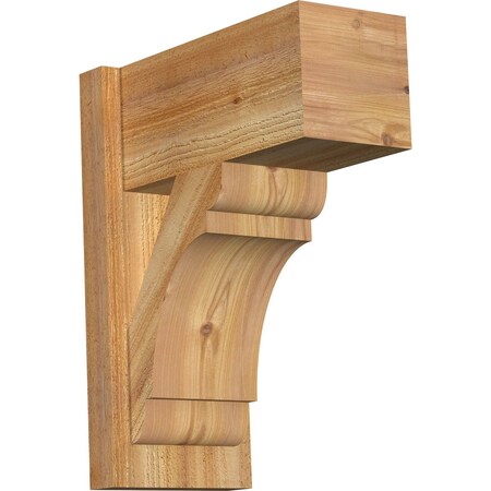 Ekena Millwork Olympic Block Rough Sawn Outlooker, Western Red Cedar, 8"W x 16"D x 20"H OUT08X16X20OLY05RWR
